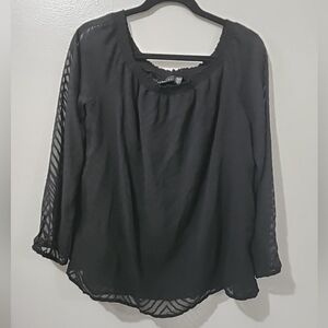 Attention Black Blouse Size L